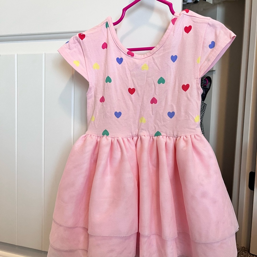 Old Navy Pink Dress with Colorful Hearts
